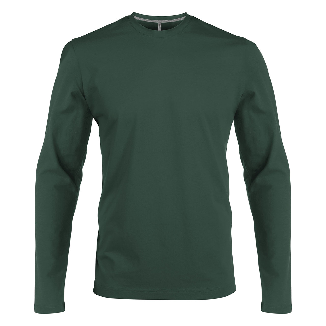 T-shirt Kariban Crew Neck LM Heren in bos groen (01.01.0028)