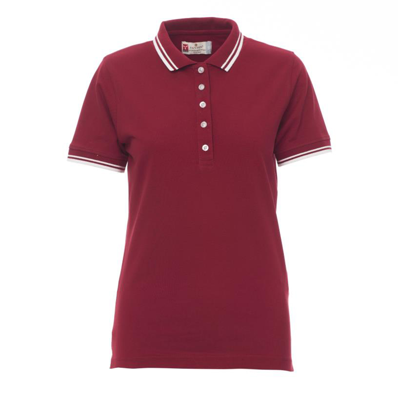 Polo Skipper lady in bordeaux/wit (01.02.0064)