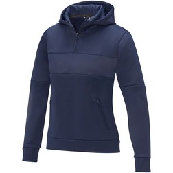 Sayan anorak dames sweater met halve rits en capuchon in marineblauw (01.04.1161)
