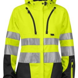 6423 Ongevoerde signalisatie softshell EN ISO 20471 klasse 3 dames in geel/zwart (01.09.0071)