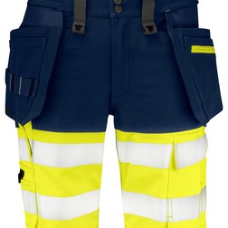 6580 Signalisatie stretchshort EN ISO 20471 klasse 1 in geel/marine (01.09.0086)