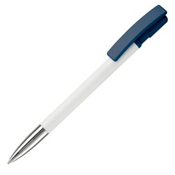 Balpen Nash metalen tip hardcolour in wit/donkerblauw (02.01.0192)