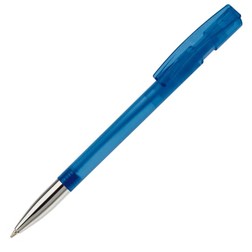 Balpen Nash metalen tip transparant in transparant/blauw (02.01.0193)
