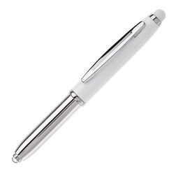 Balpen Shine stylus metaal in wit (02.01.0238)