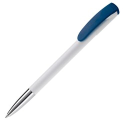 Balpen Deniro metalen tip hardcolour in wit/donkerblauw (02.01.0260)