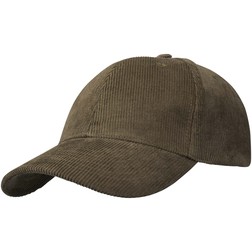 Hutton 6 panel cap van gerecycled corduroy in bosgroen (02.04.0108)