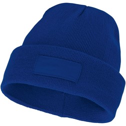 Boreas beanie met patch in blauw (02.04.0112)
