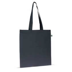 Fairtrade katoenen tas gekleurd lang 140g/m² 38x42cm in donkerblauw (02.05.0145)