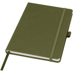 Honua A5 notitieboek van gerecycled papier met gerecyclede pet cover in bosgroen - bureelbenodigdheden (02.06.0188)