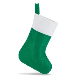 Vilten kerstsok 40 cm in wit/groen (02.99.0128)